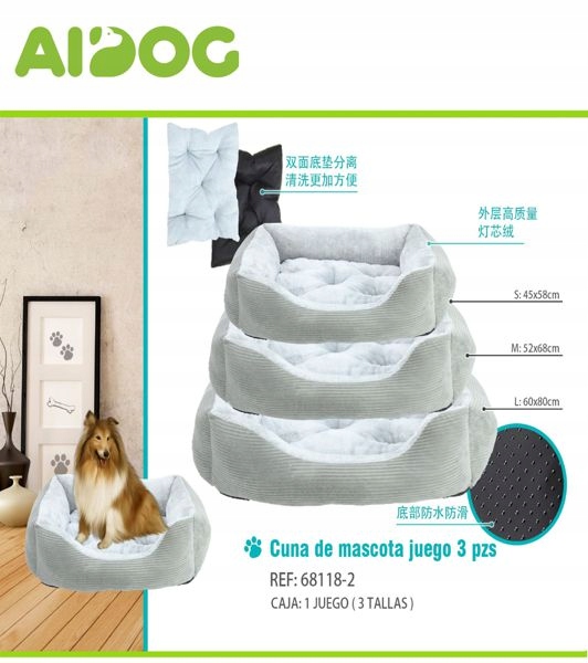 Levně Šedé Pelíšek pro zvířata z veluru – pohodlné a stylové