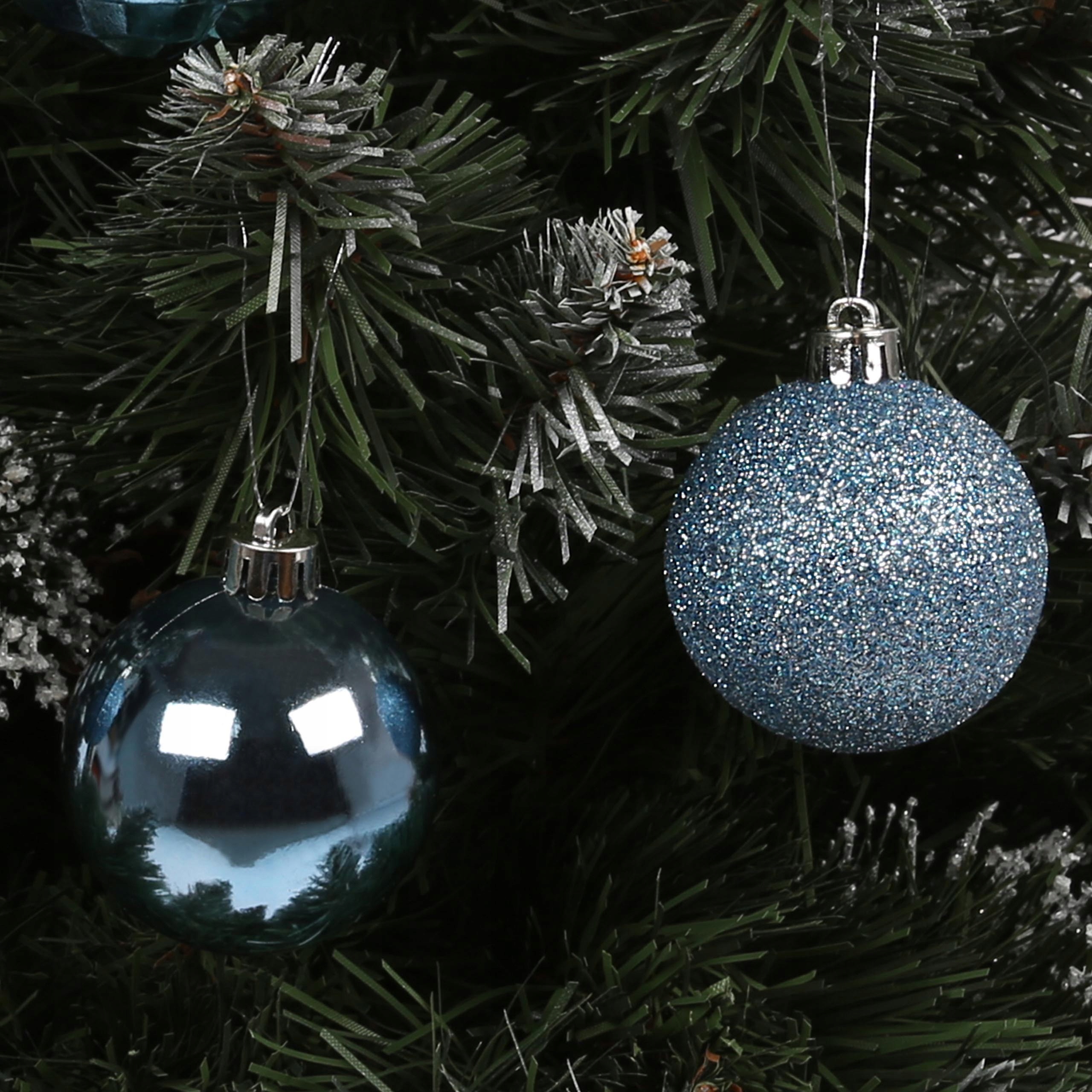 Blue Christmas tree baubles, set of plastic baubles 5cm, 24 pcs. Other Brand