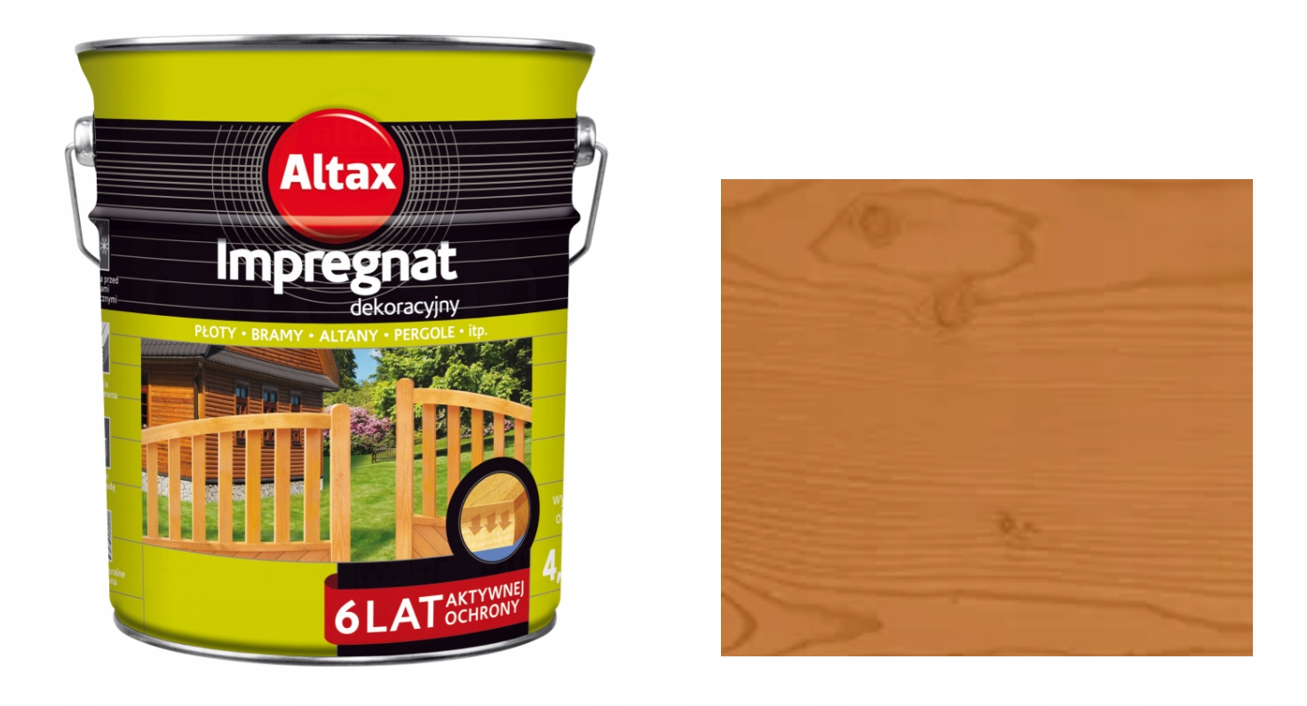 Altax Impregnat Dekoracyjny Do Drewna 4,5L Pinia -rozpuszczalnikowy 6 Lat