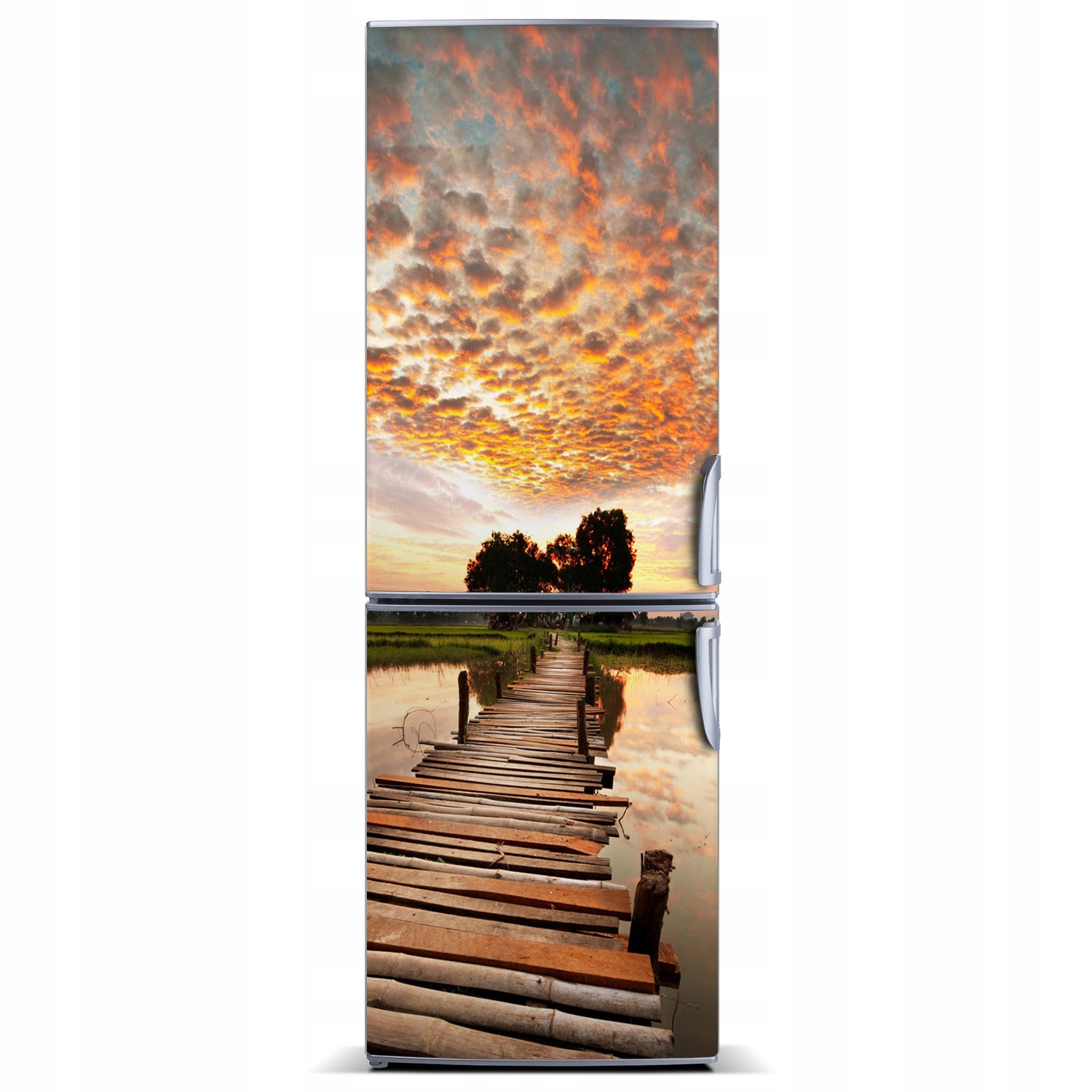 

Magnes Tapeta na lodówkę Drewniany most 60x180