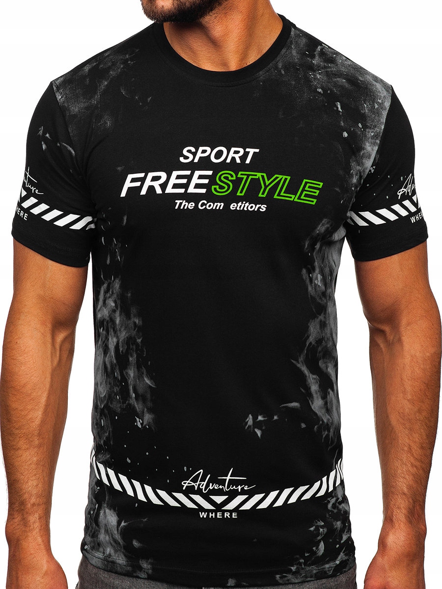 

T-shirt Męski Z Nadrukiem Czarny 11003 Rozmiar_m
