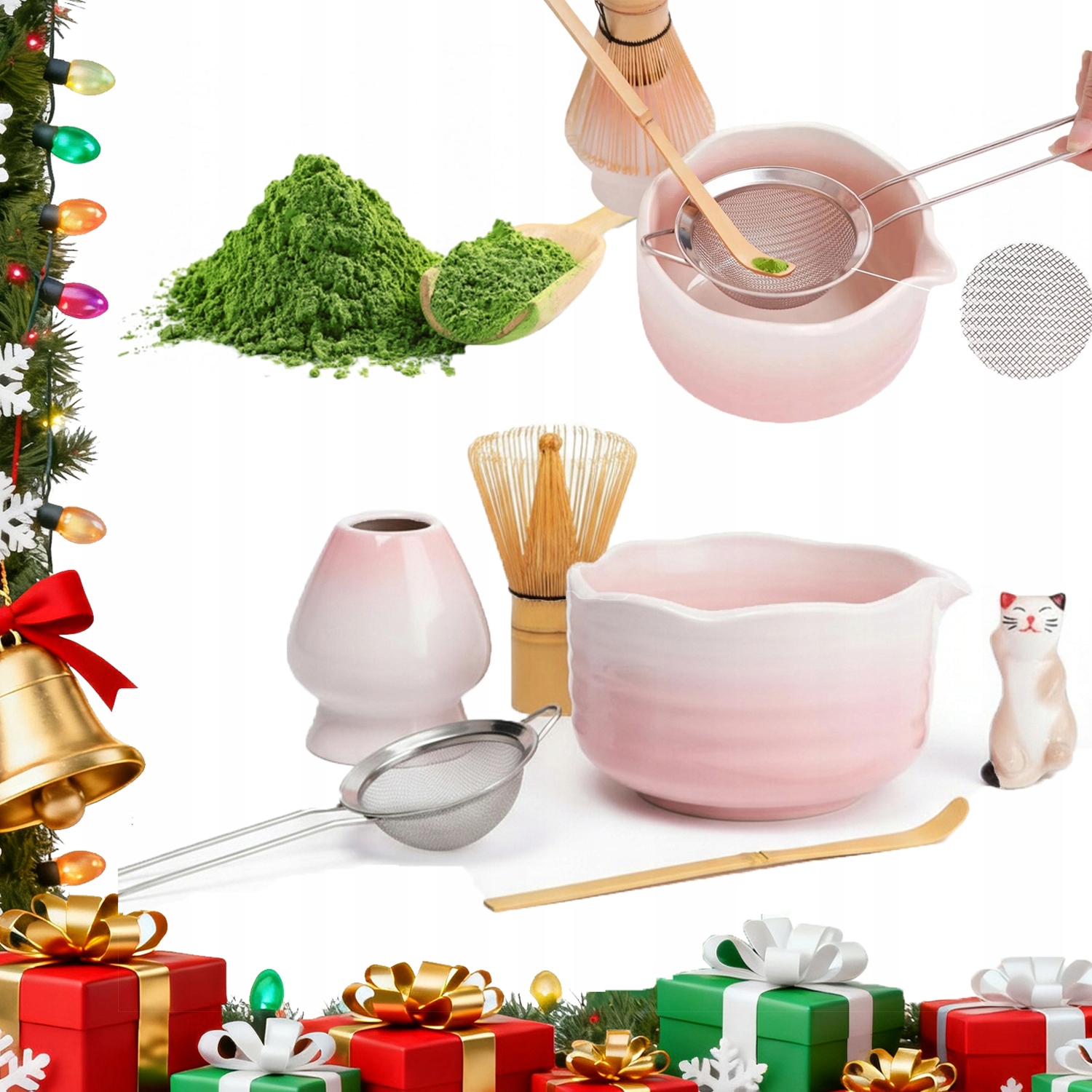 Zestaw Miotełka Chasen Pędzel Do Herbaty Matcha+łyżk +chashaku 6SZT