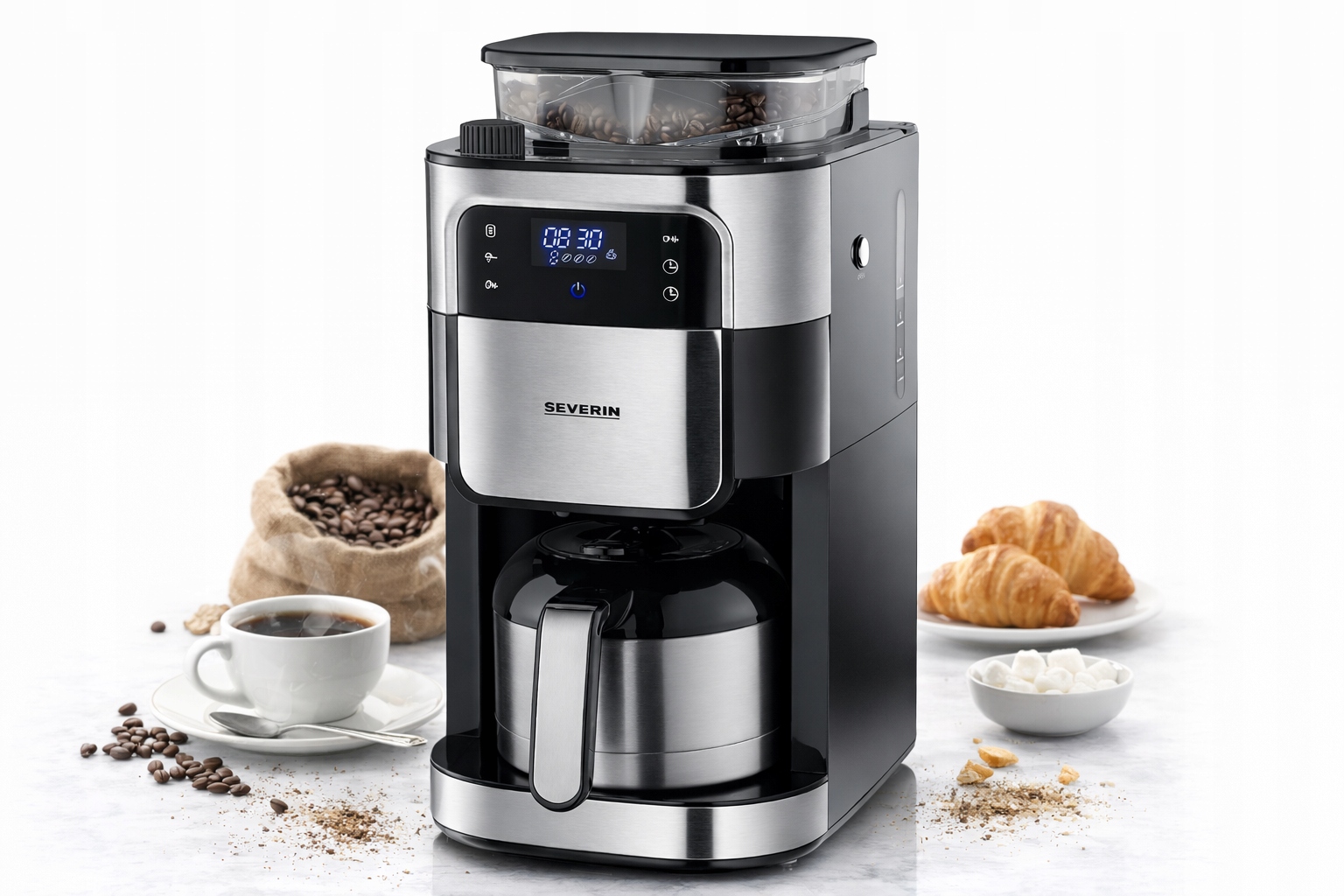 Ekspres Przelewowy Z Młynkiem 1000W 1,25L Termo Karafka Severin KA4814