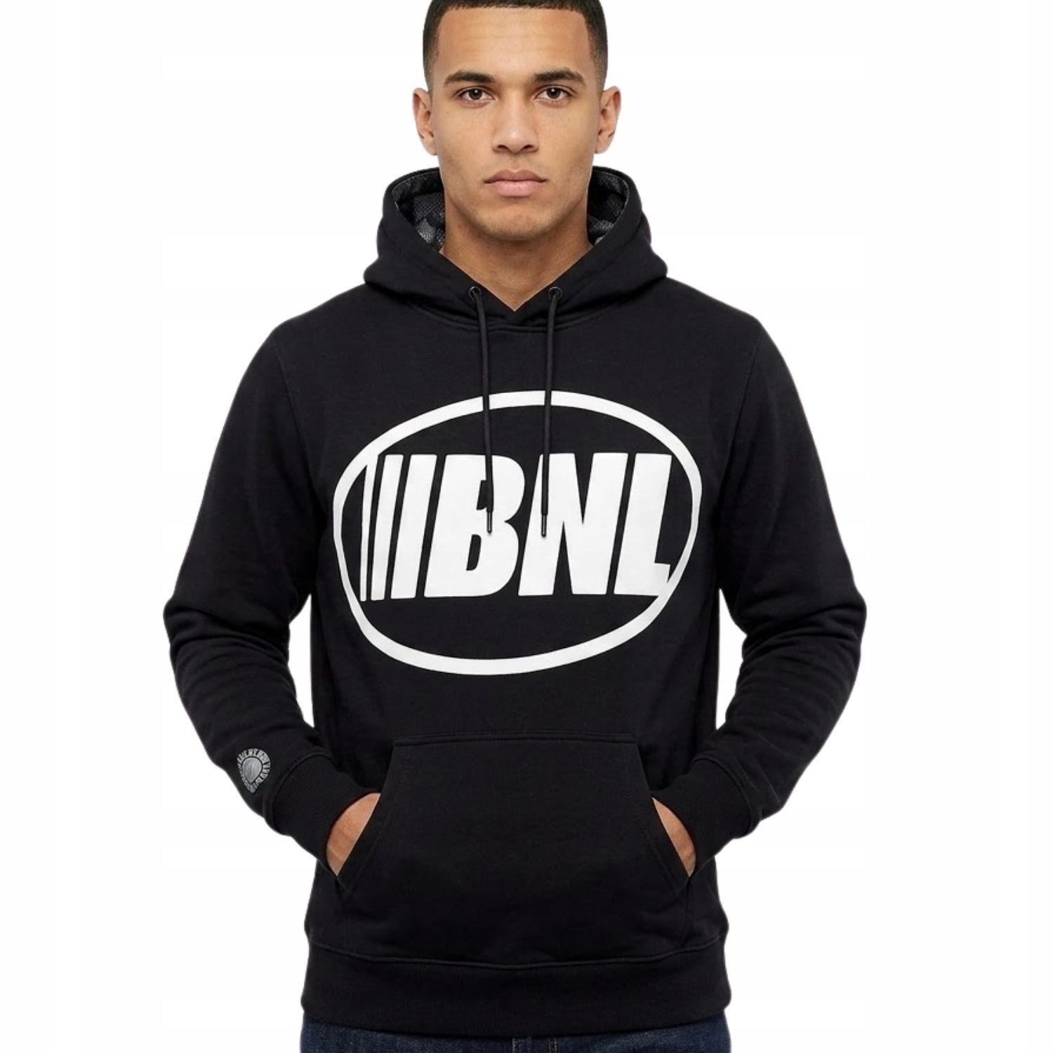 Mikina Banlieue pánská černá s kapucí bavlna sportovní tepláková, velikost S