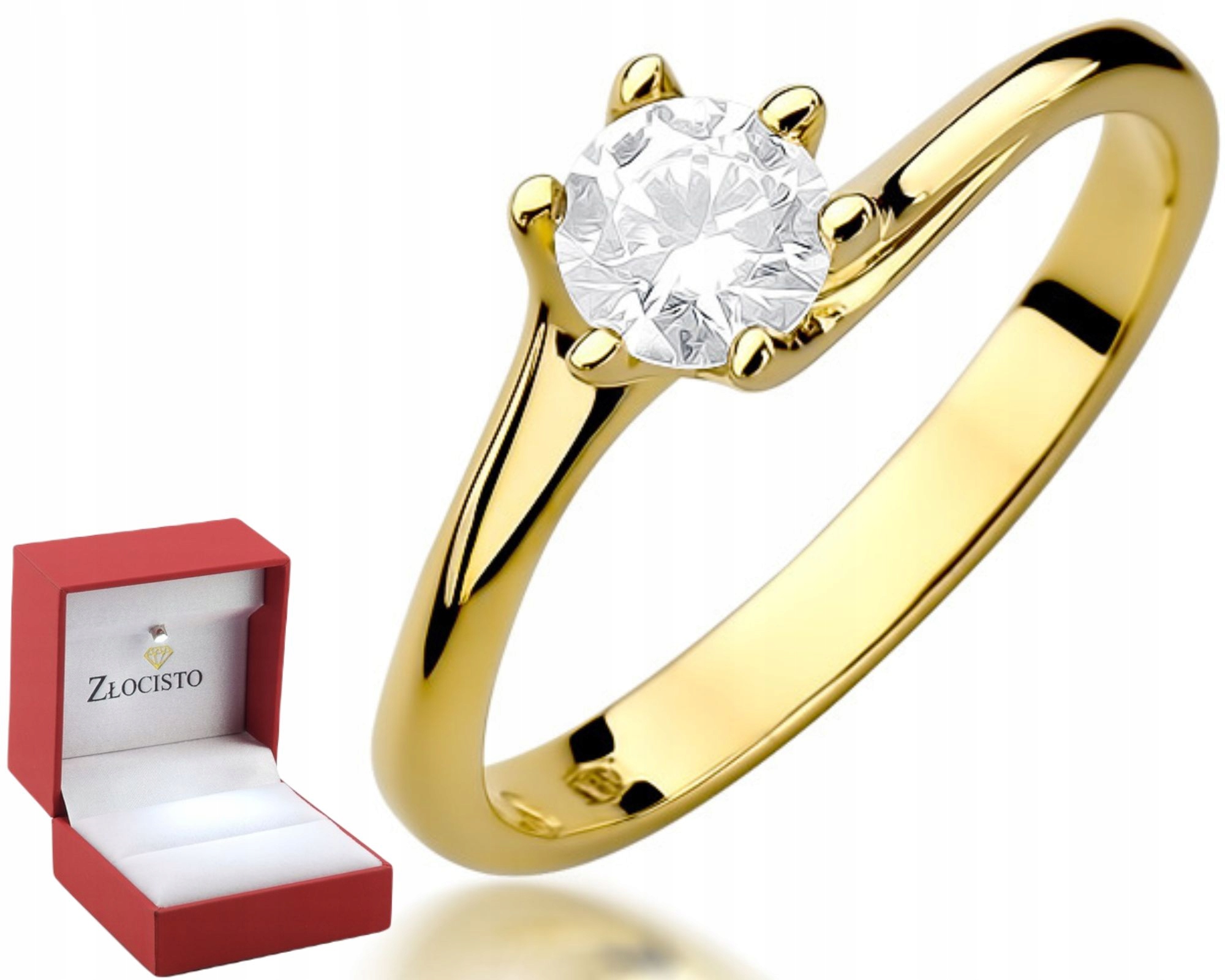 Zlatý Prstýnek S Briliantem A Diamantem Pro Ženu