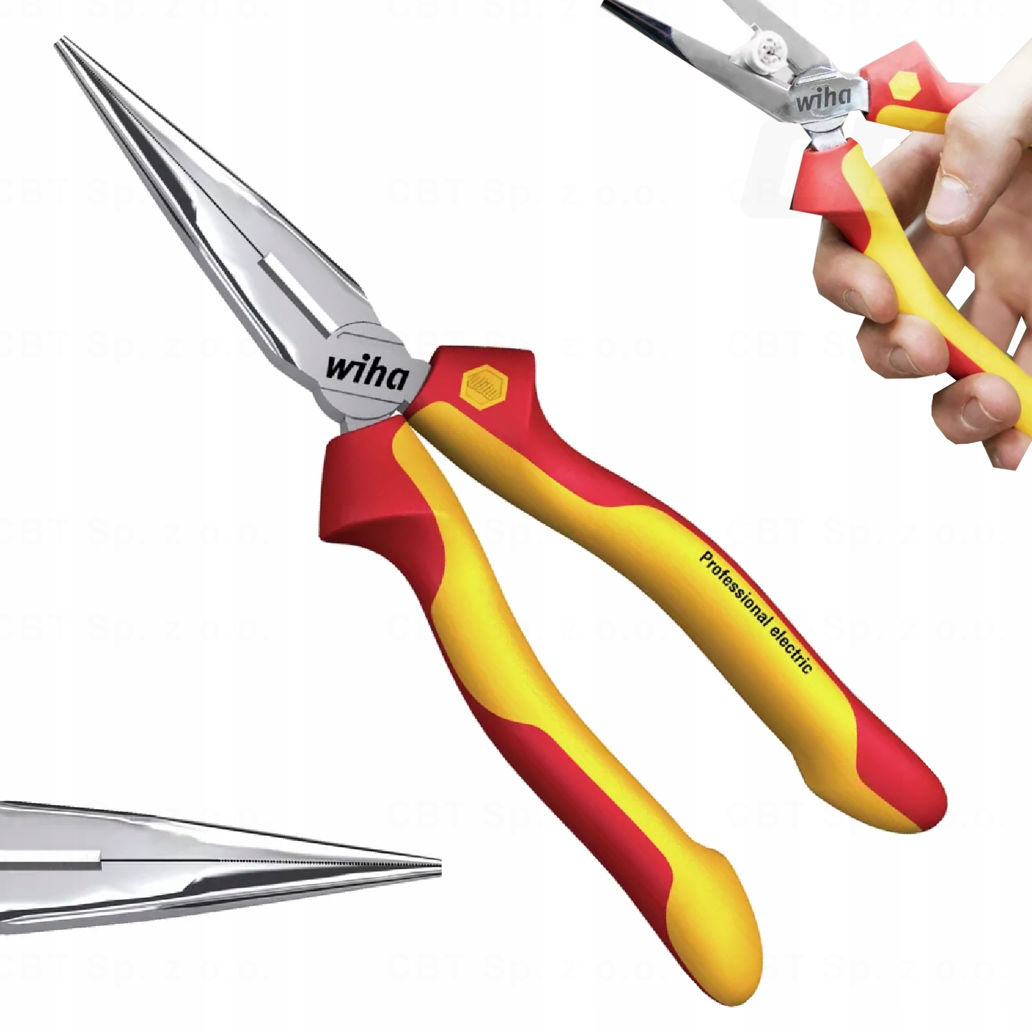 Kombinačky půlkulaté přímé pro elektrikáře Vde 1000V dlouhé 160 izolované