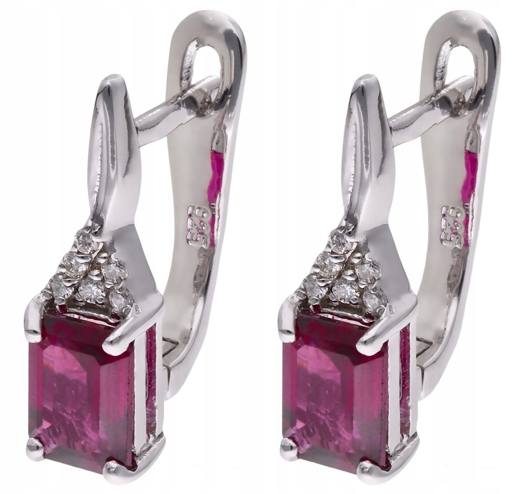 Stříbrné náušnice Ag 925 rodolit s diamantem CVD-2061-E-ROD