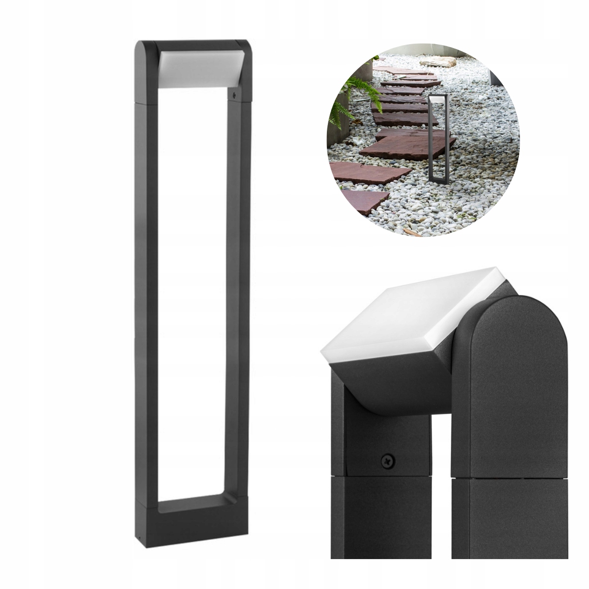 Lampa ogrodowa stojąca nowoczesna Słupek regulowany 80cm antracyt Led Lvt