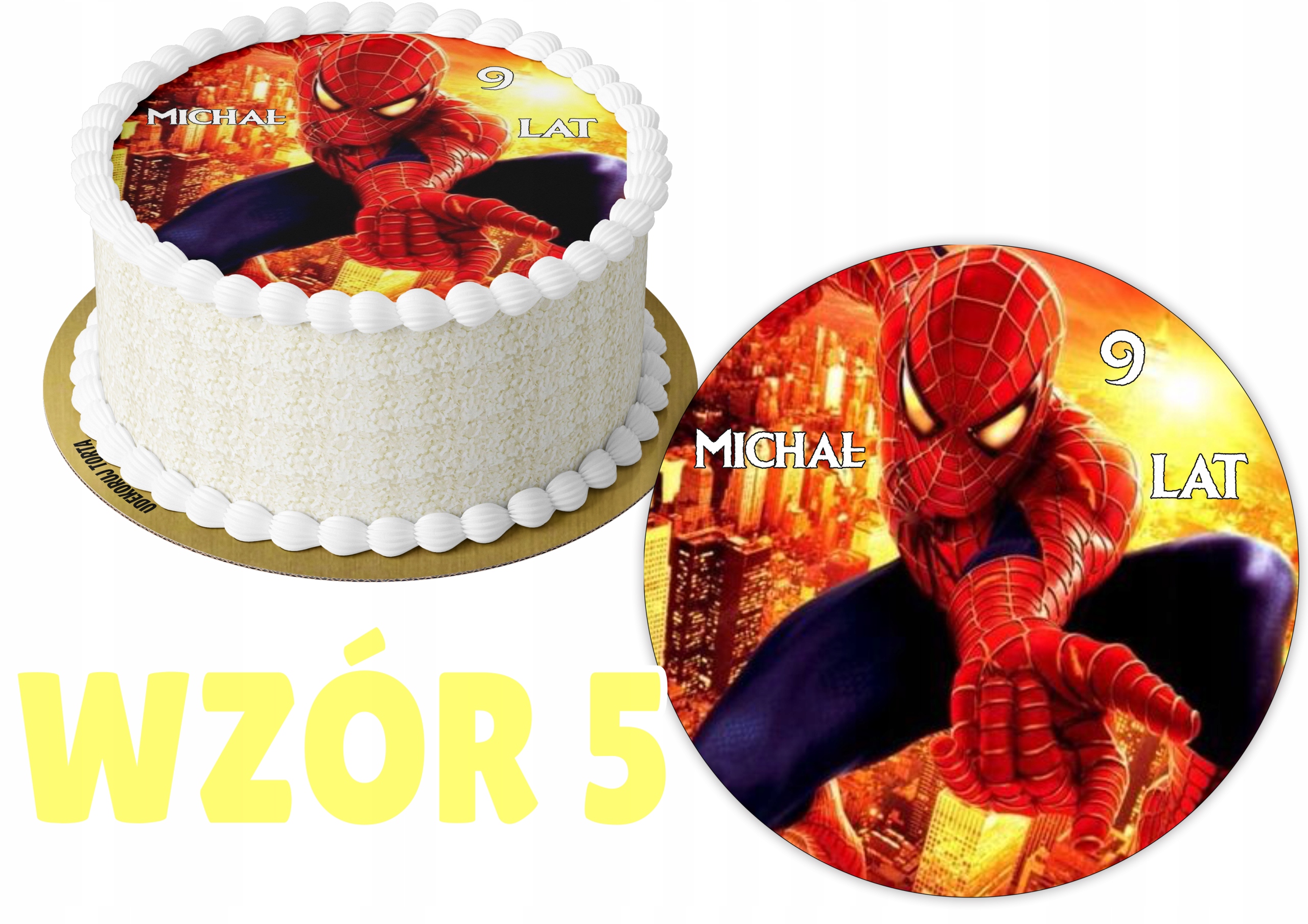 Opłatek z nadrukiem SPIDER-MAN + IMIĘ Rodzaj ozdoby waflowe