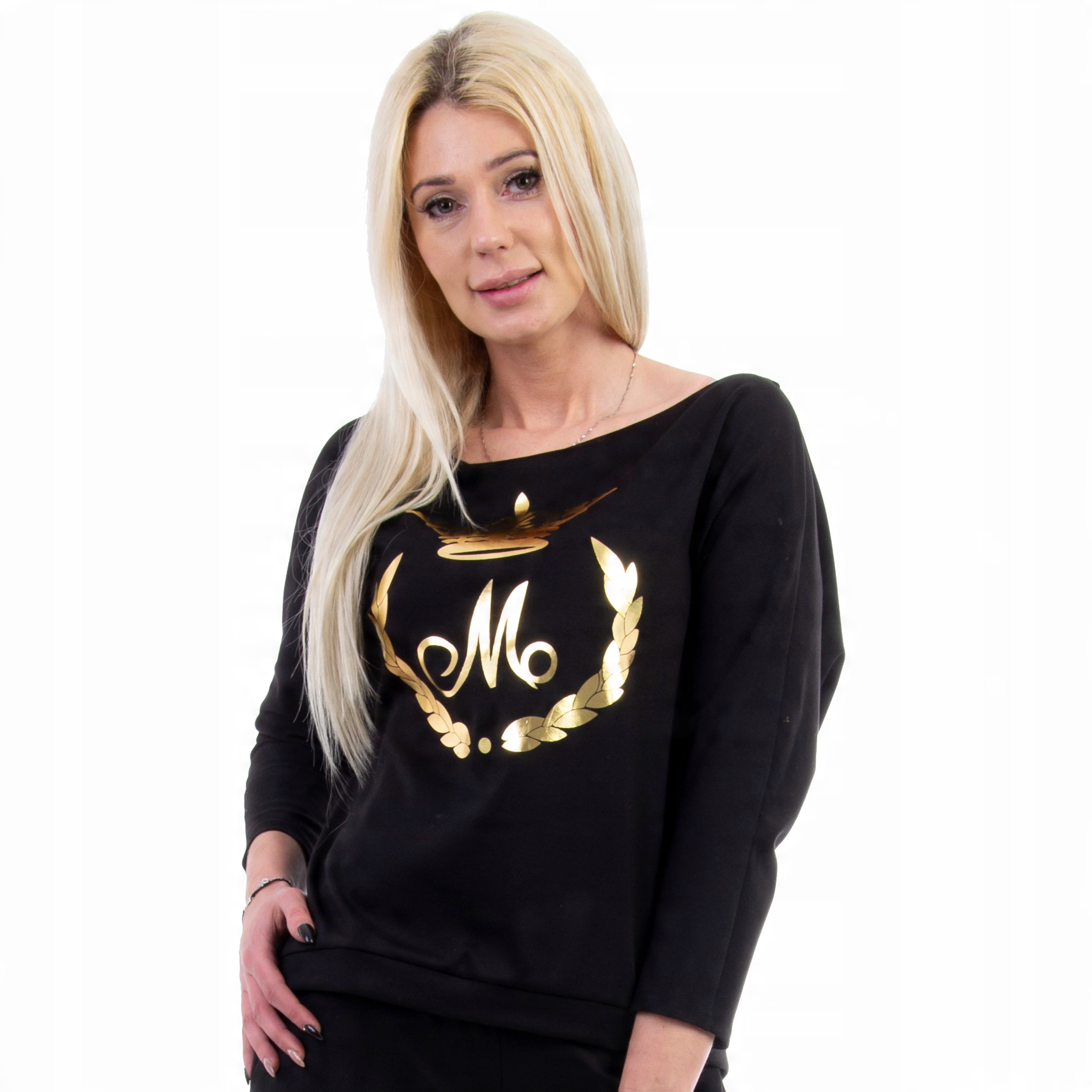 

M174 Bluza Z Nadrukiem Czarna r 38 (M)