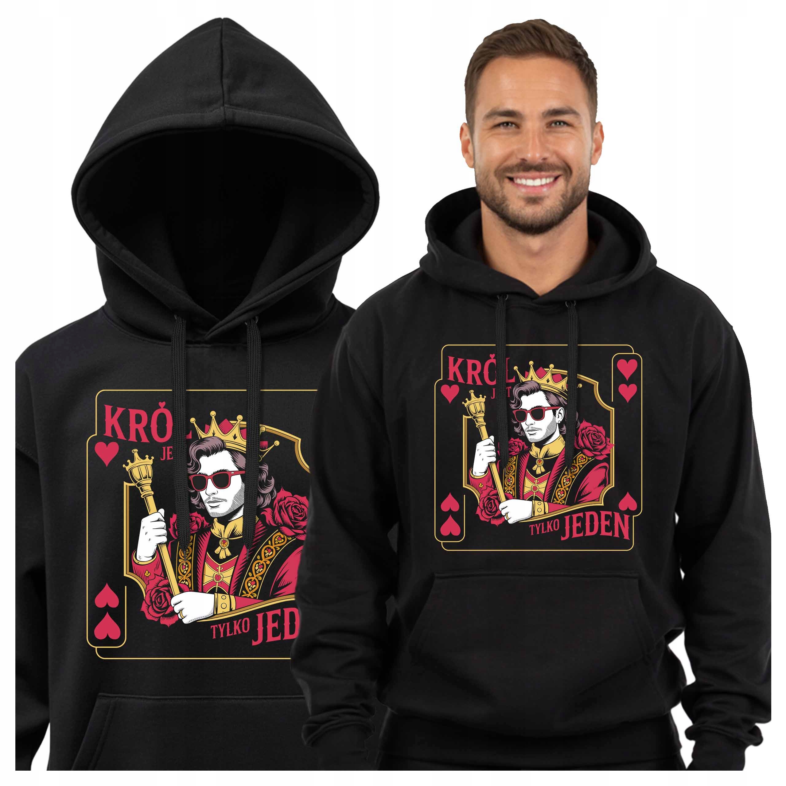 Mikiny pro kluka na Valentýna Král Je Jen Jedna Karta Kapuce 3XL