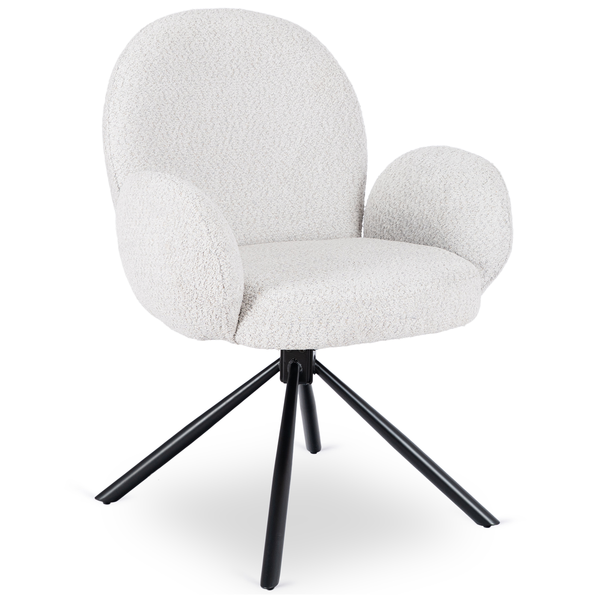 Otočná židle z kelímků, čalouněná do jídelny, šedá Musso