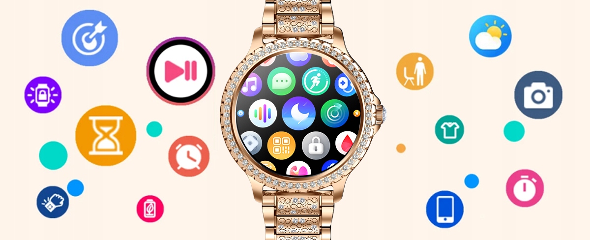 SMARTWATCH DAMSKI ZEGAREK CIŚNIENIOMIERZ PULS POLSKIE MENU POŁĄCZENIA TEL Kompatybilność systemowa Android iOS Windows Phone