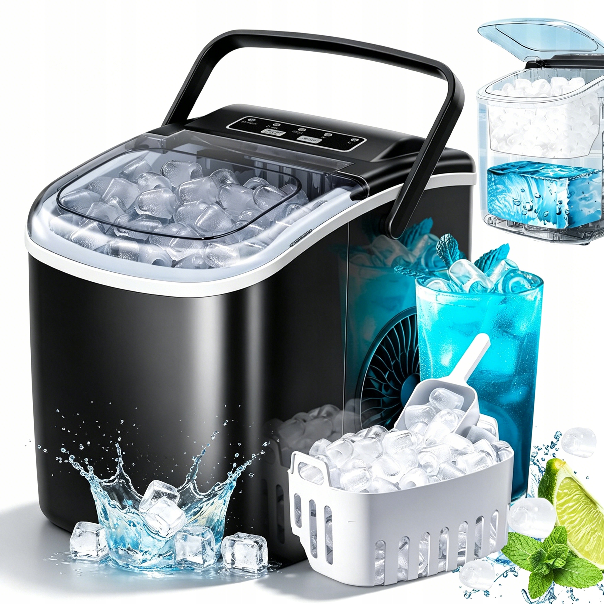 Tichý Přenosný Výrobník Ledu S Ovládacím Panelem A Kontrokami