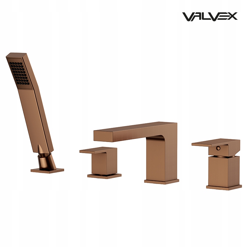Valvex Ars 2420580 – Bateria Wannowa 4-OTWOROWA Stojąca Satin Copper Miedź