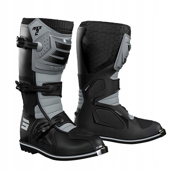 Buty Motocyklowe Cross Enduro Shot Race 2 Black Grey Roz. 45
