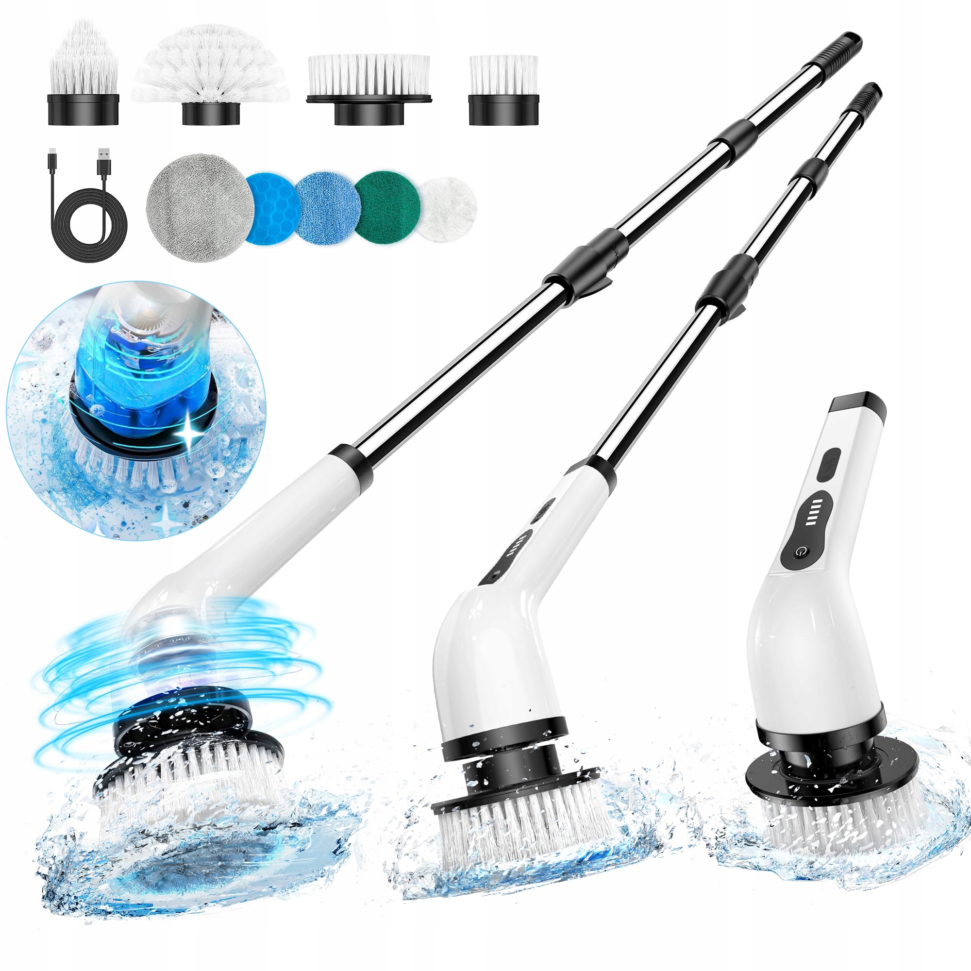 9V1 Elektrický Rotační Kartáč Na Čištění A Drhnutí S Usb-c