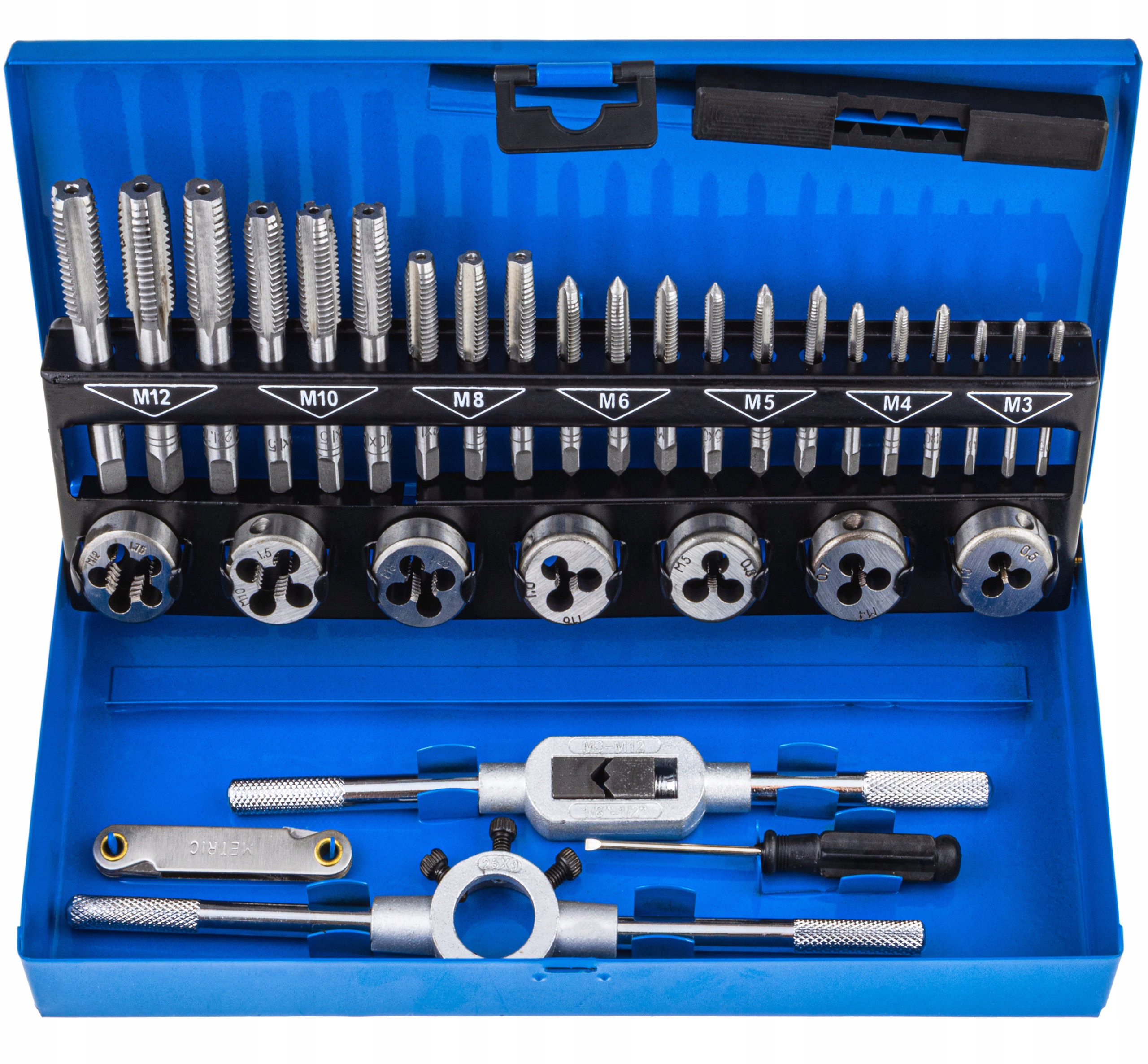 ZESTAW NARZYNEK I GWINTOWNIKÓW WALIZKA KALIBROWNIK 32 ELEMENTY M3-M12