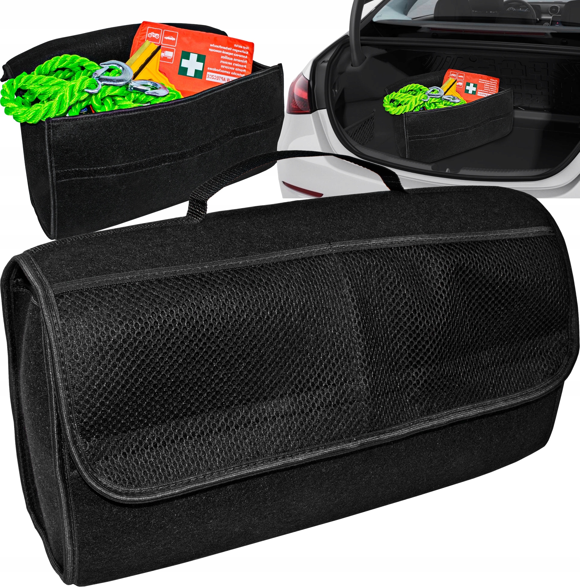 Torba Do Bagażnika Duża Czarna Organizer Na Narzędzia Kuferek
