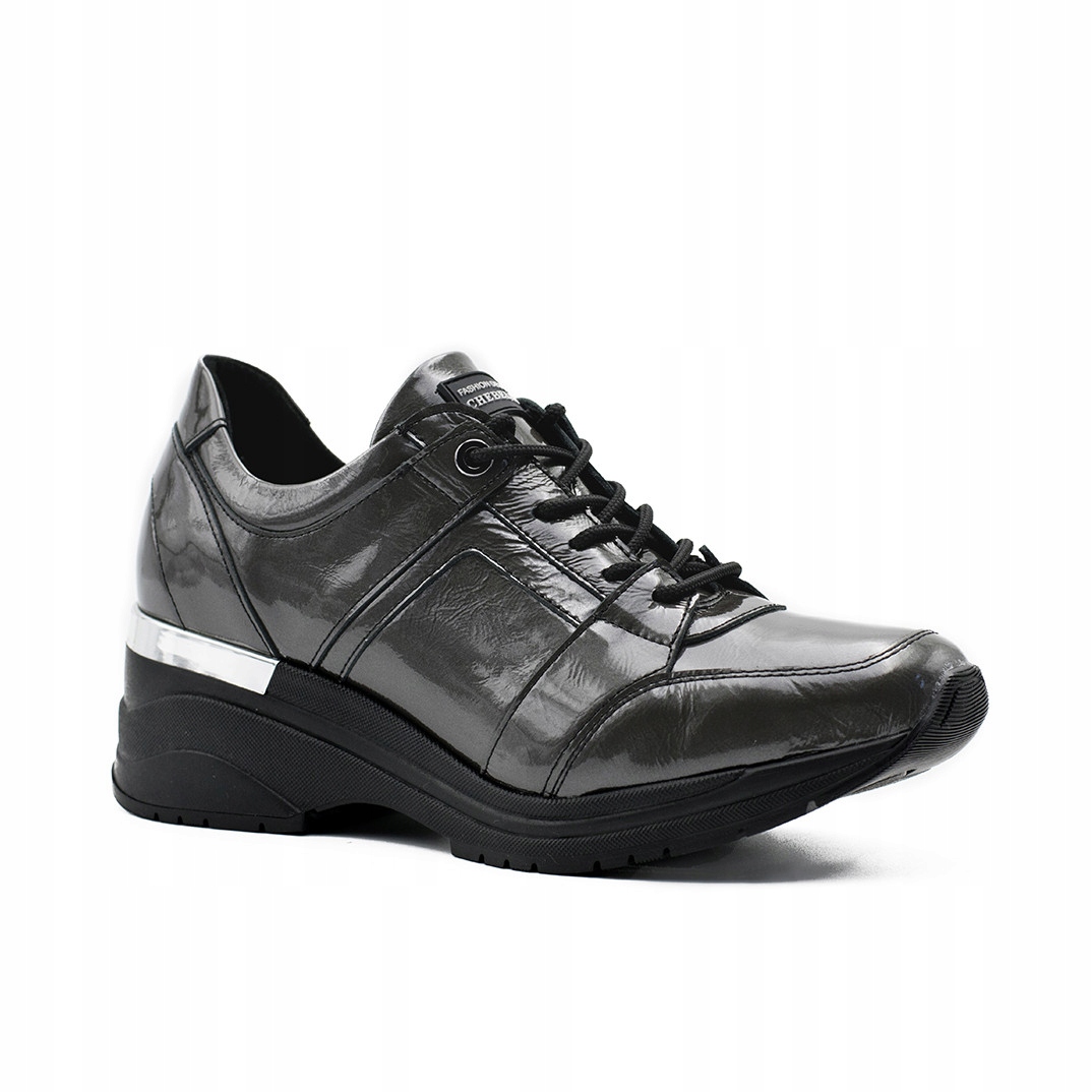 

CheBello 2578 Adidasy Sneakery Skóra Grafit Szare