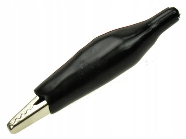 

Krokodylek mały 41,5mm. izolowany zaciskany czarny