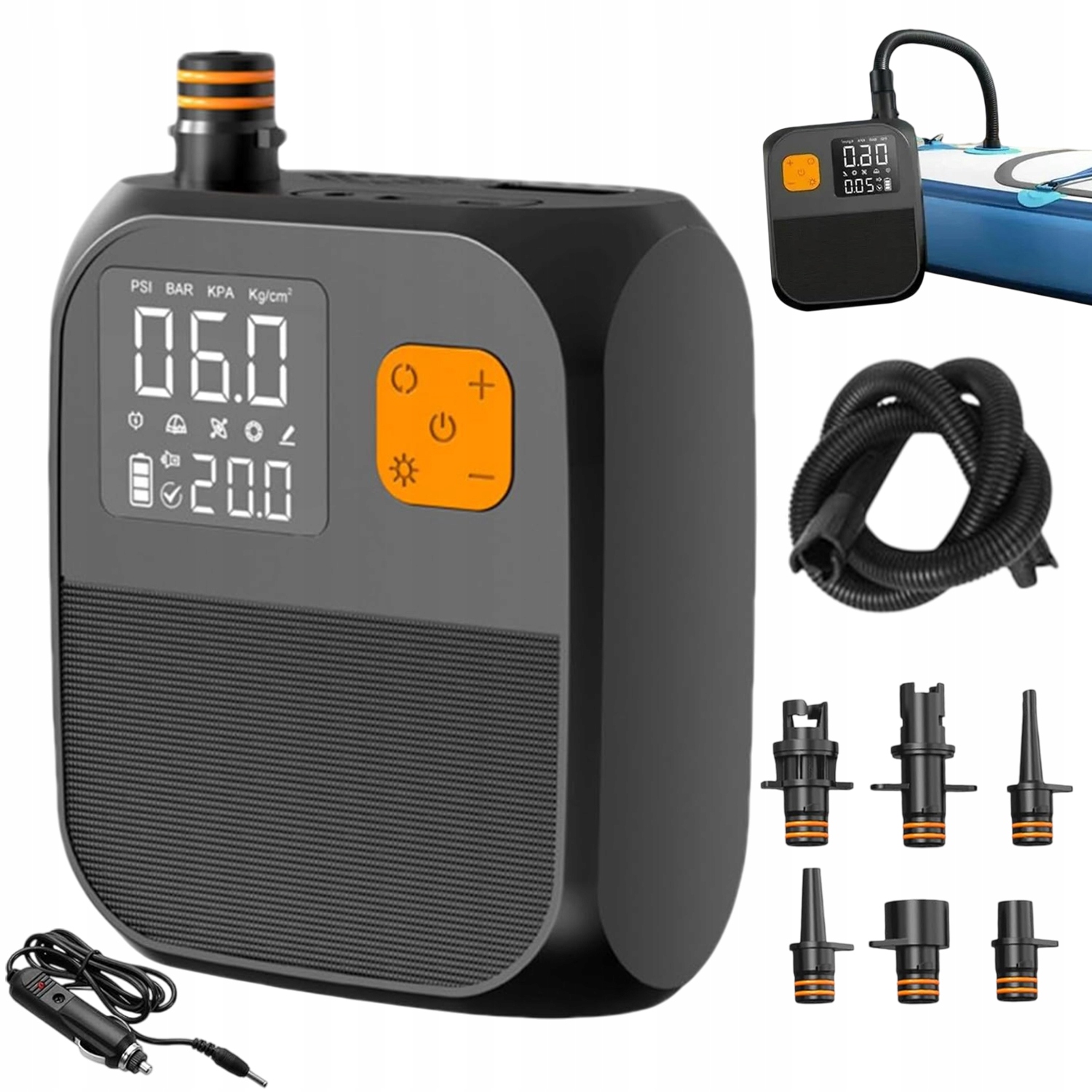 Pumpa Na Kajak Automobilová Vzduchová Pumpa 6 Typů Ventilů 25 Psi