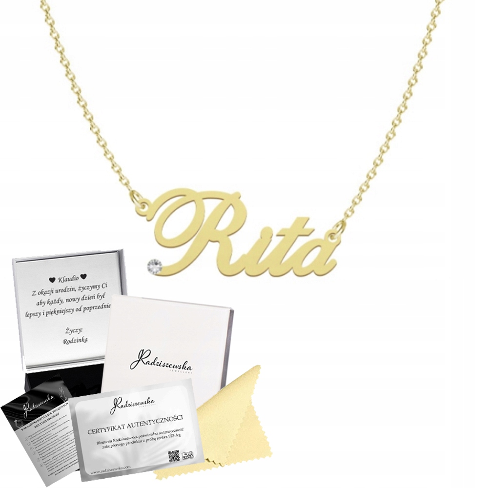 Zlatý Řetízek Se Jménem Rita Dárek Stříbro 925 Přání Bonus
