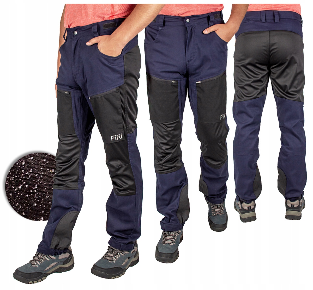 Trekkingové kalhoty Softshell pánské tmavě modré Outdoor do hor Firi XL