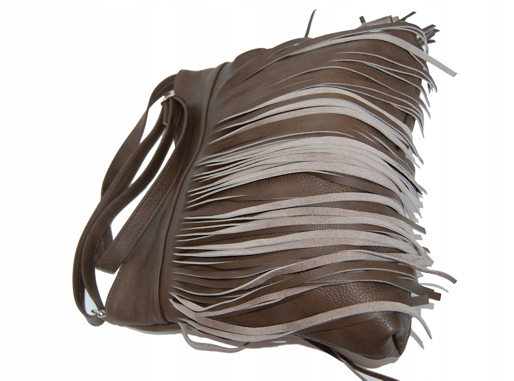 TOREBKA Z FRĘDZLAMI NA RAMIĘ SKÓRA 100% - HANDMADE Kolor inny kolor