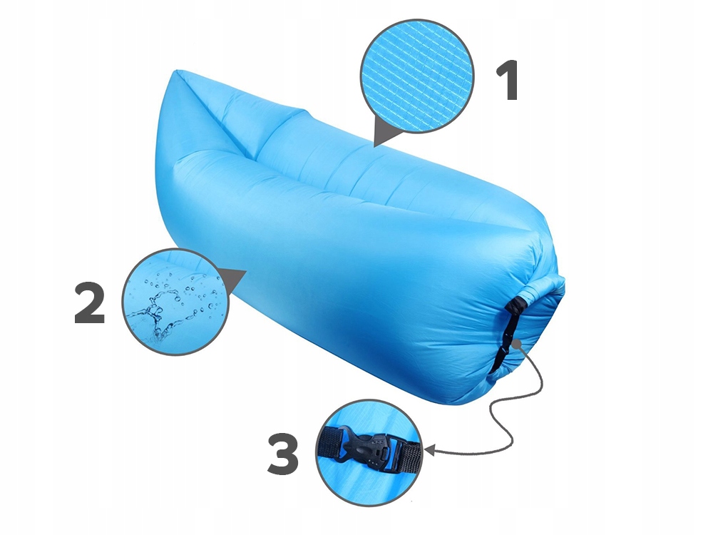 LAZY BAG AIR SOFA DMUCHANA MATERAC LEŻAK POWIETRZE NA PLAŻĘ DO OGRODU Model Air Sofa