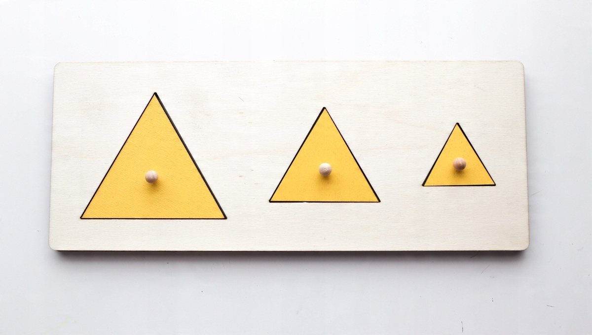

Puzzle drewniane trójkąt układanka Montessori