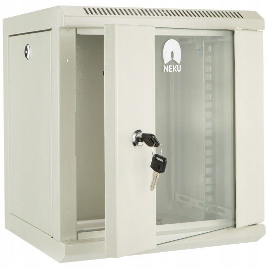 Rack skříň závěsná Neku Ts 10" 6U 300mm, sv. šedá