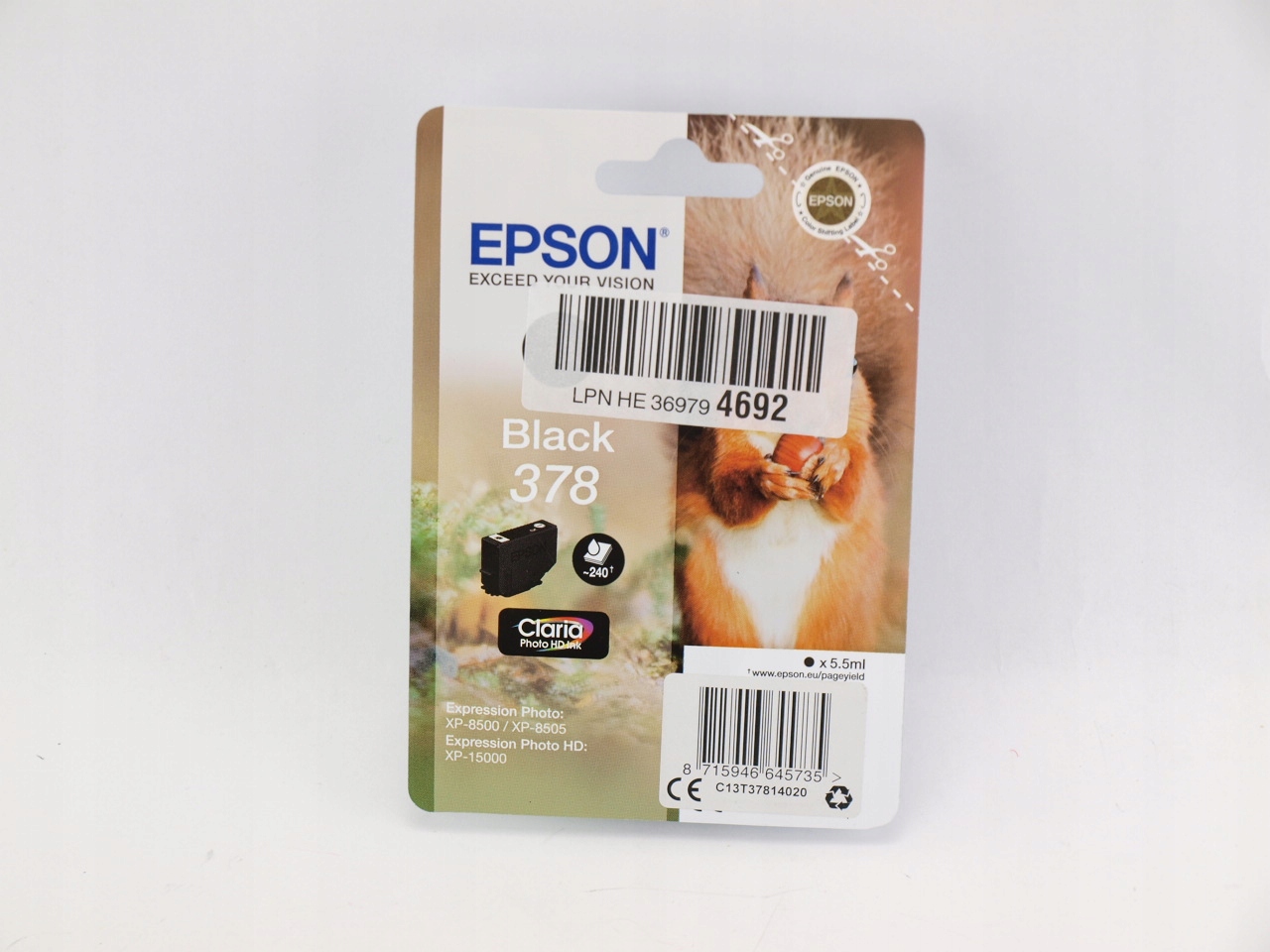 Tusz Epson 378 Czarny Black Kod producenta TE-378XL