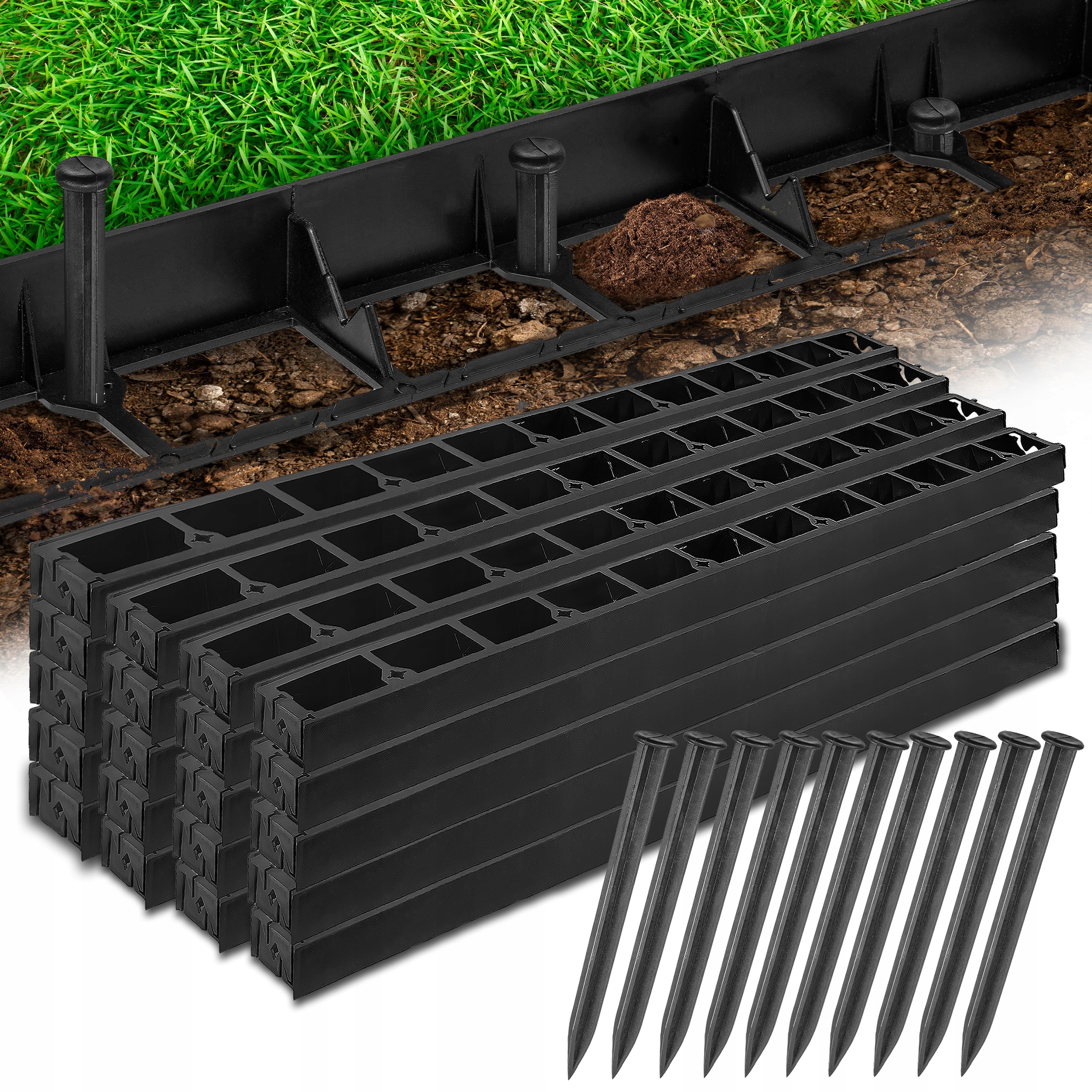 Trávníkový Lem 50 m Kotvy 160 ks H45