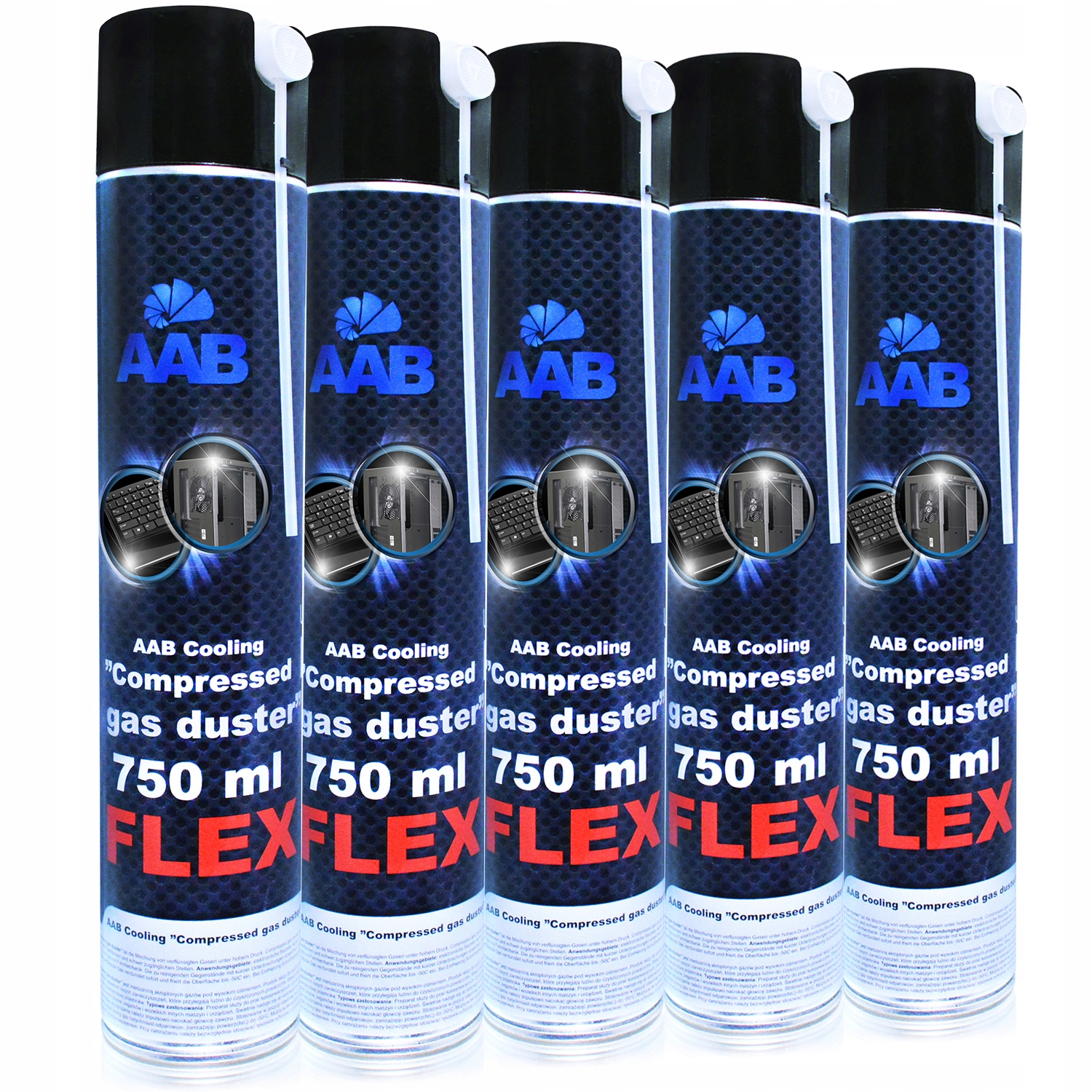 

5x Aab Cooling Sprężone-powietrze 750ml RURKA-60cm