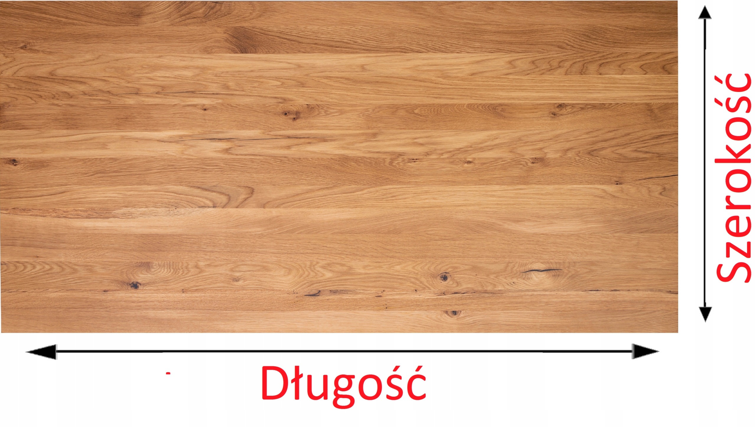 Bezsęczny, olejowany blat dębowy, szer.48cm gr.2cm Wysokość mebla 2 cm