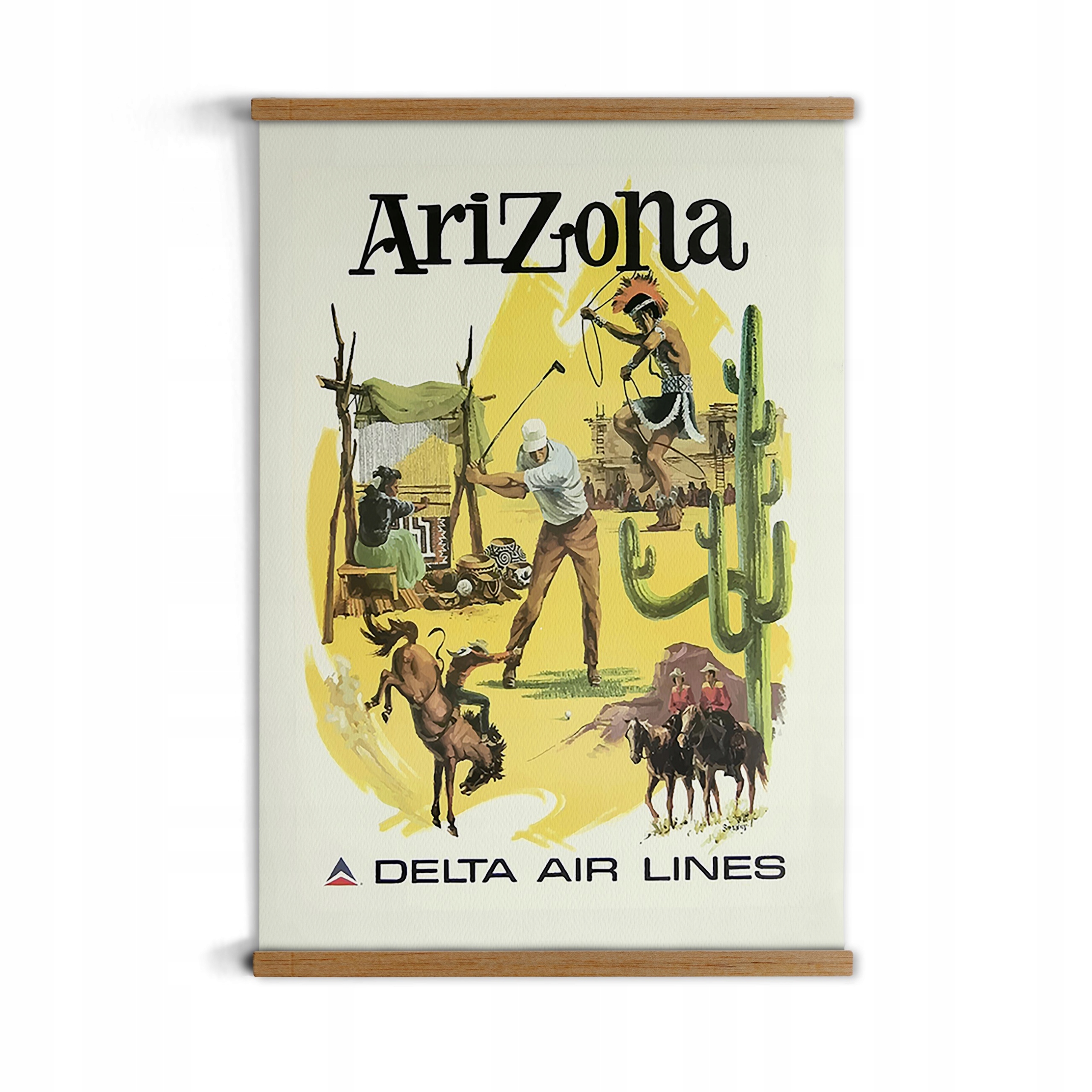 Arizona rodeo plakát s rámečkem A3 přírodní dřevo