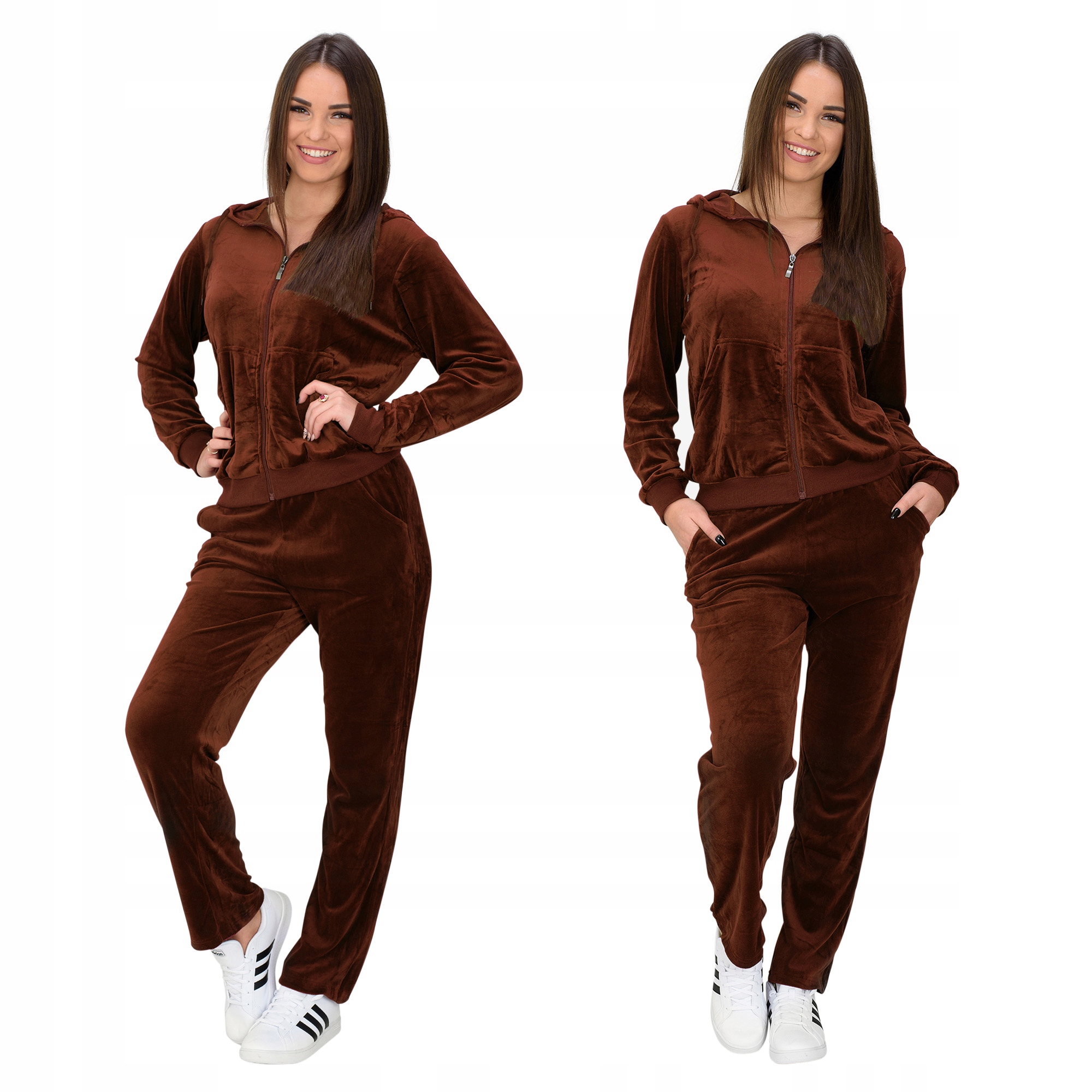 WE9110 r. L Damski Komplet Dresowy Welurowy