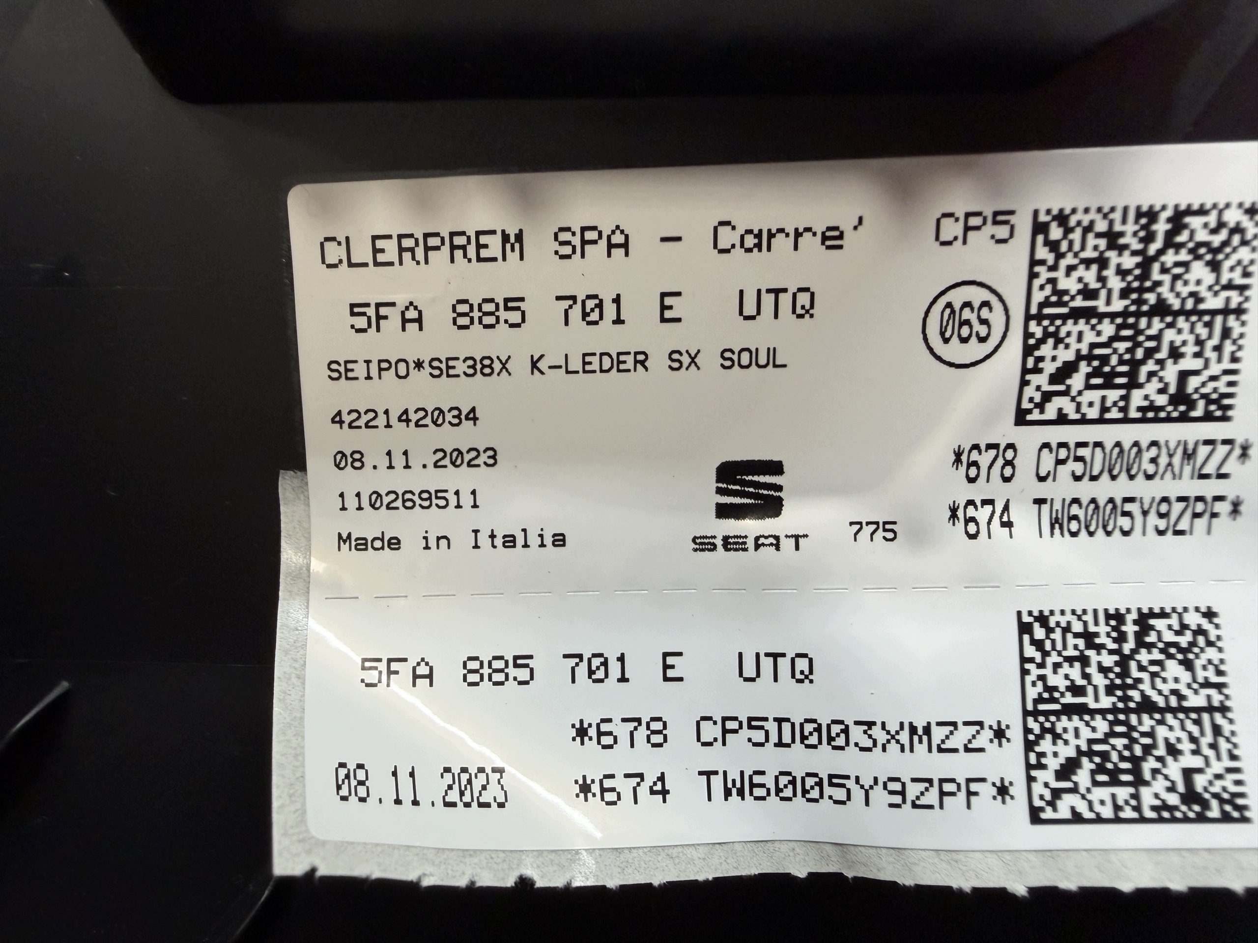 CUPRA FORMENTOR LEON 5FA airbag left rear part 5FA880441E