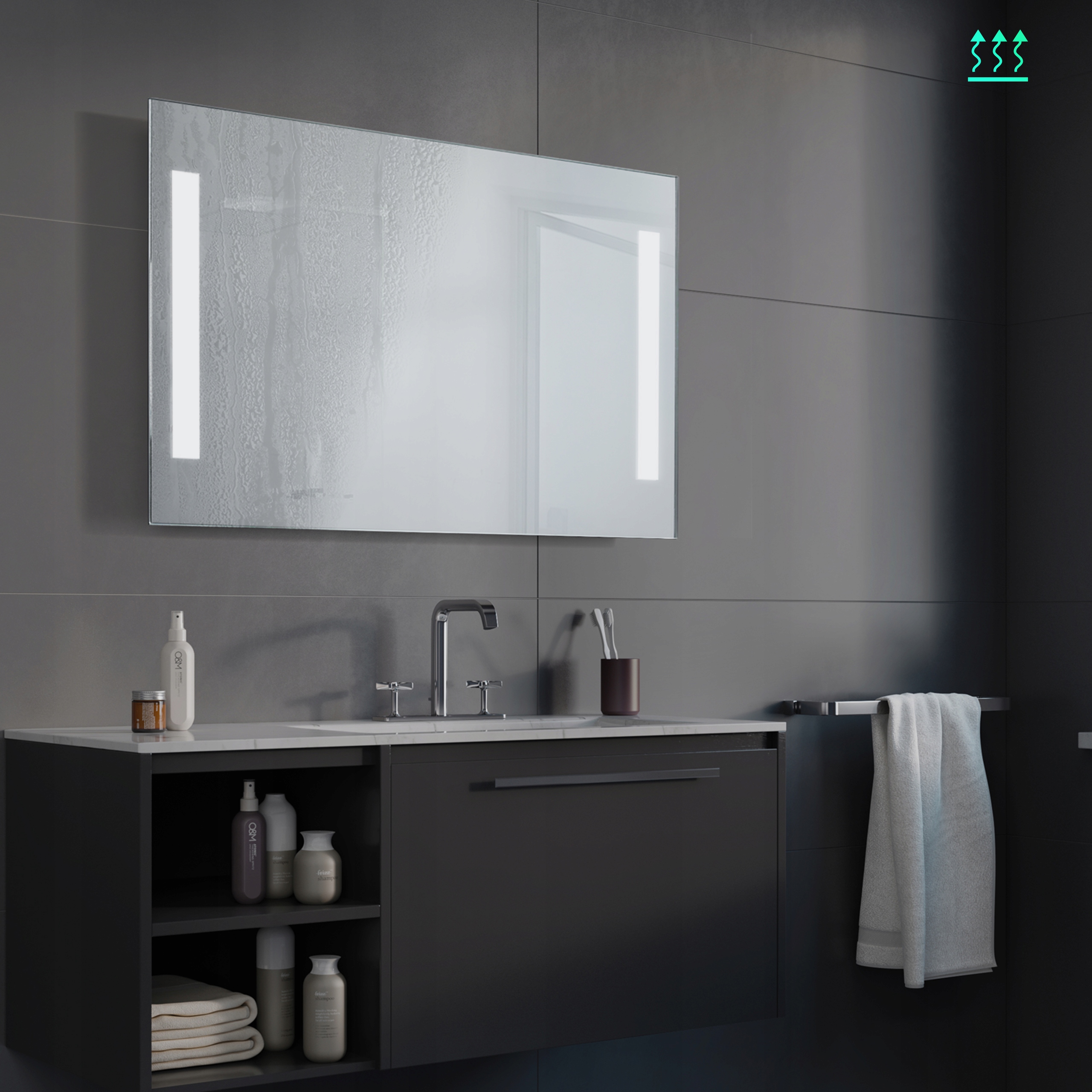 LUSTRO Z OŚWIETLENIEM LED DO SALONU MAKIJAŻU RUKE Wysokość 850 mm