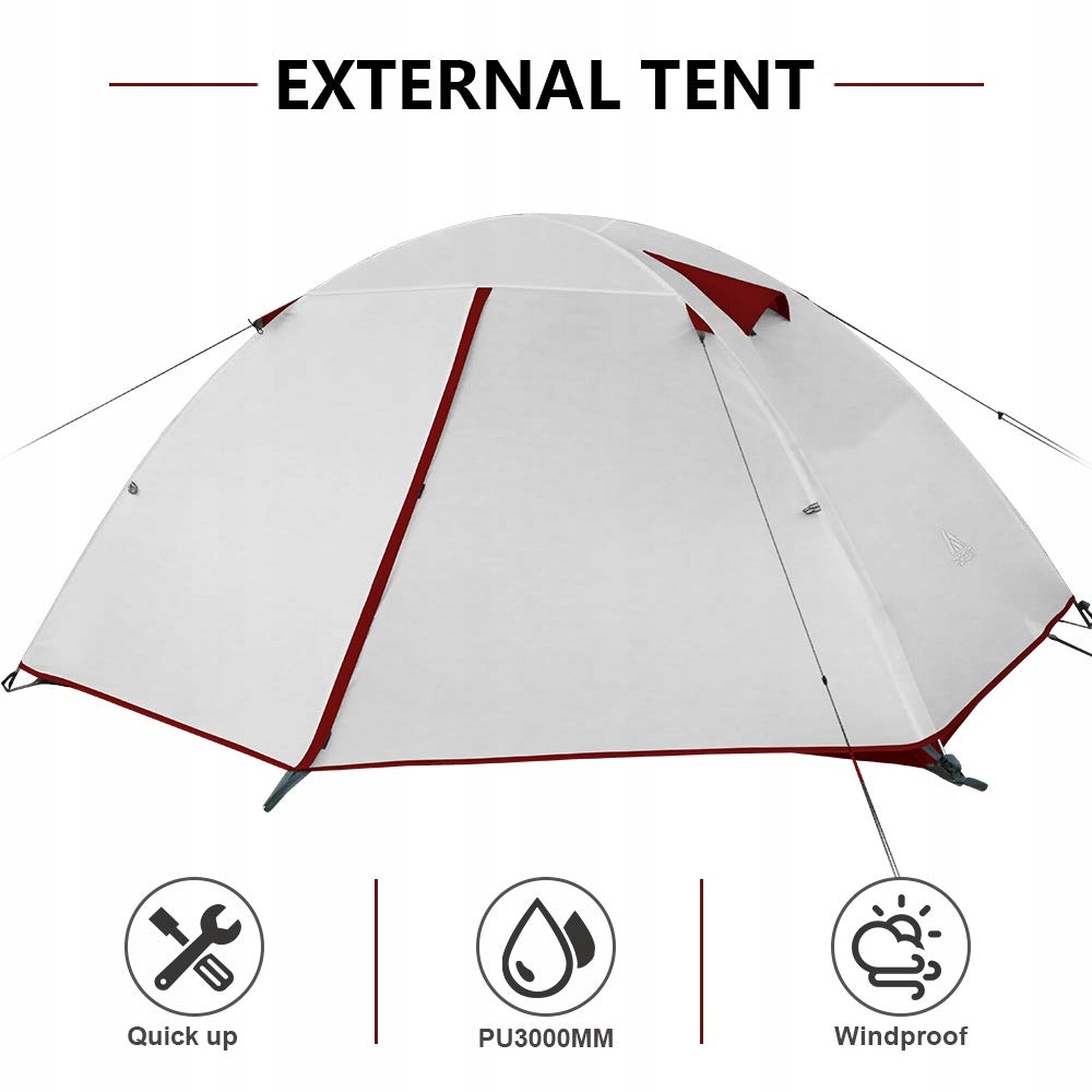 FORCEATT Namiot 2 Osobowy Wodoodporny Lekki Na Camping Trekking Outdoor — miniatura 7