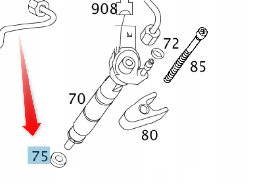 PODKŁADKA WTRYSKIWACZA MERCEDES CDI ORYGINAŁ EAN (GTIN) 0657039340432