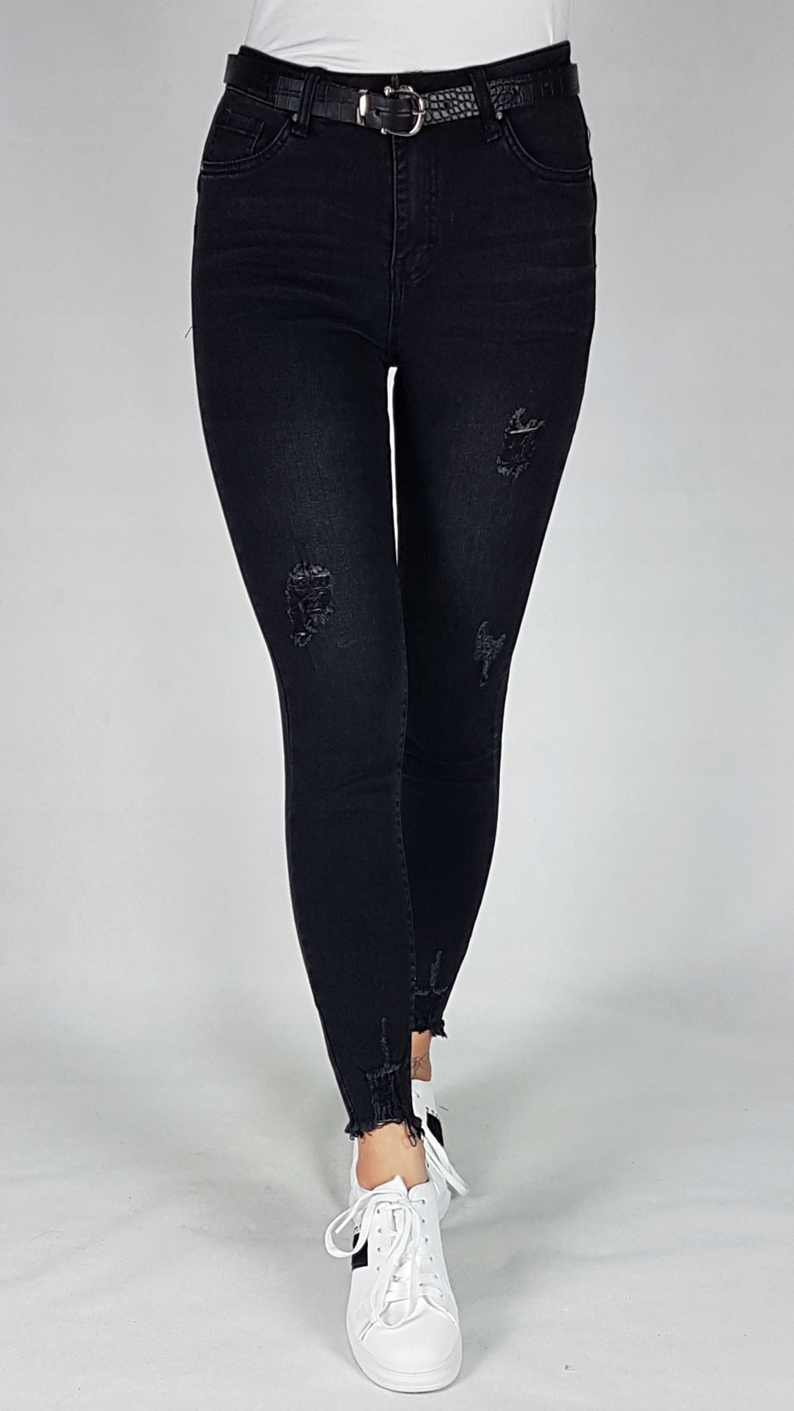 Брюки джинсы темно-серые с дырками GOODIES L Size L