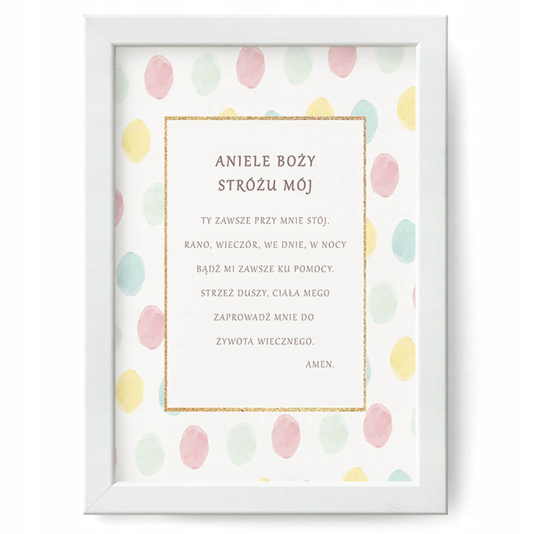 

Modlitwa Aniele Boży obraz plakat A4 chrzest 21x30