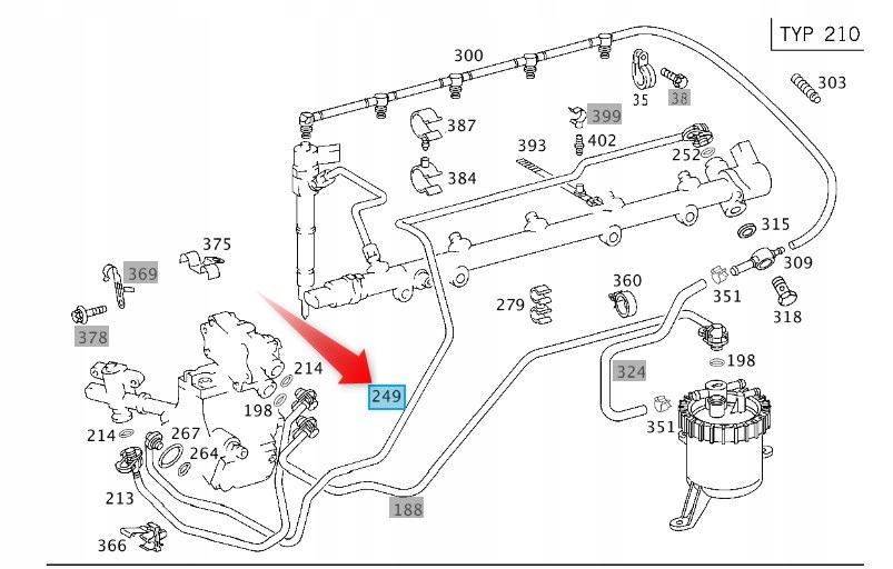 Palivová Hadice Mercedes A6120700232 Mercedes Oe A6120700232