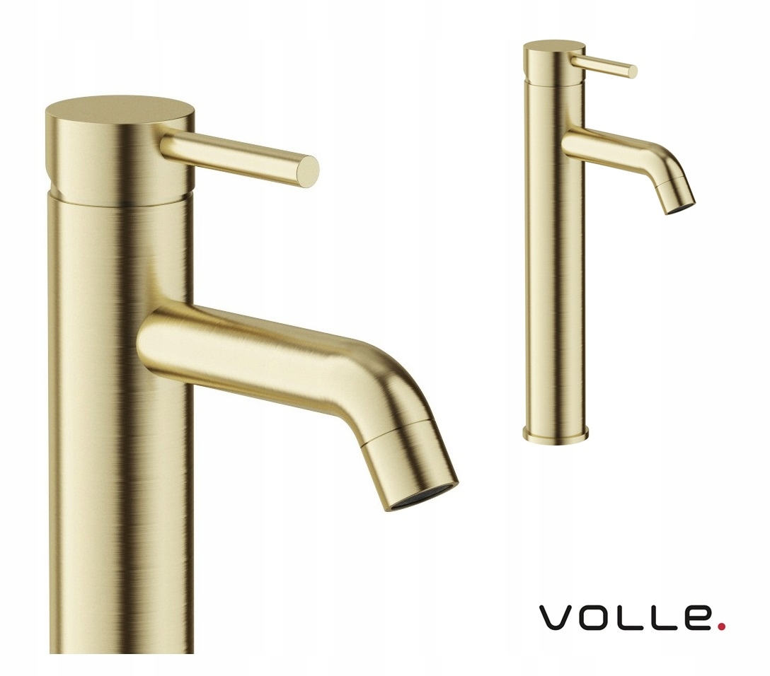 Stojaca Umývadlová Batéria Vysoká Volle Cruze zlatá brúsená