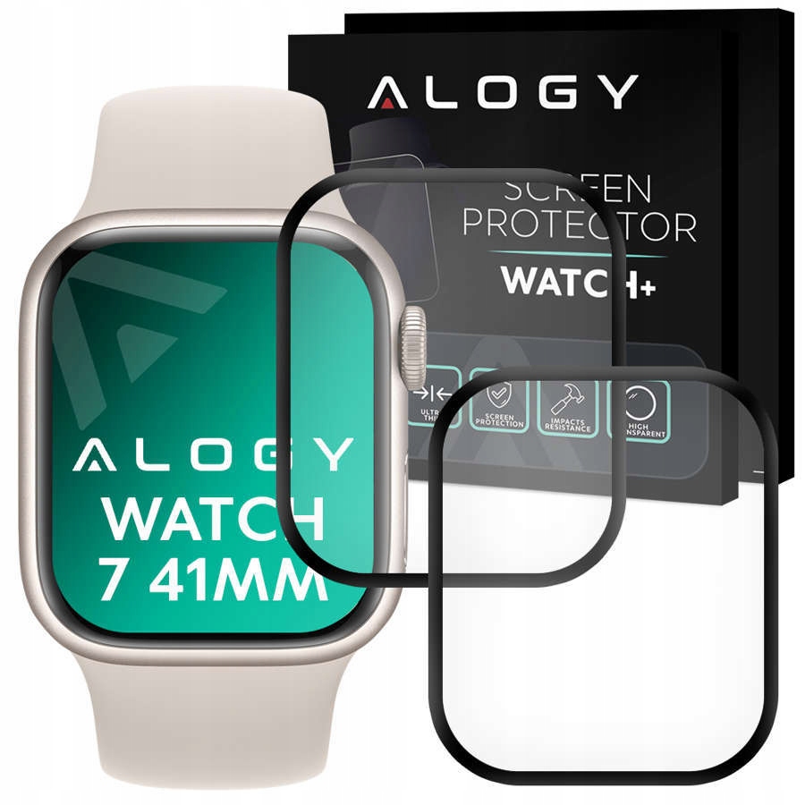 

2-PACK Szkło Hybrydowe Alogy Do Apple Watch 7 41MM