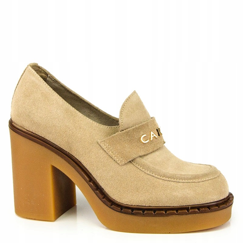 Carinii B7451 Lodičky Mokasíny Kůže Béžová 38