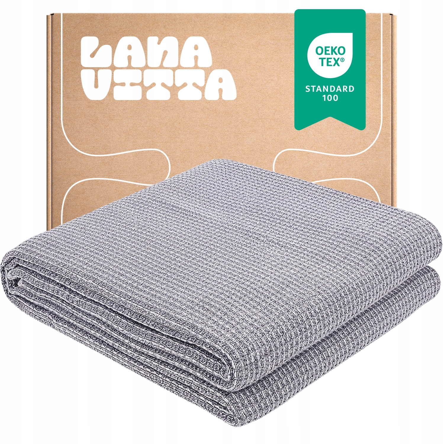 Bavlněná deka „Verbena“ Přehoz na postel Pled Modrá 200×220 cm