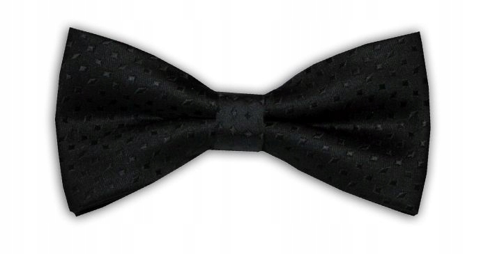 

022 Mucha muszka męska elegancka Czarna Kropki